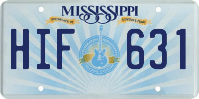 MS license plate HIF631