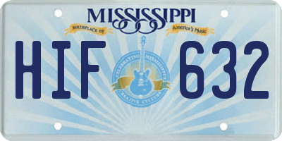 MS license plate HIF632