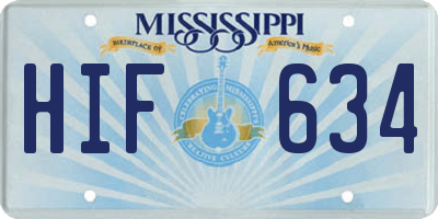 MS license plate HIF634
