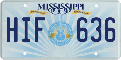 MS license plate HIF636