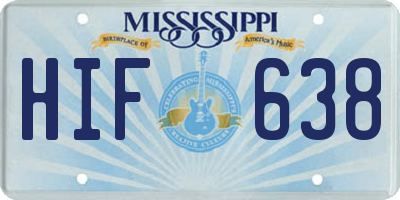MS license plate HIF638