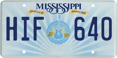 MS license plate HIF640