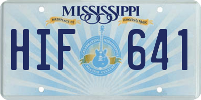 MS license plate HIF641