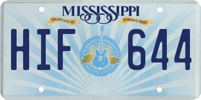 MS license plate HIF644
