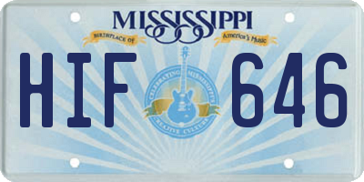 MS license plate HIF646
