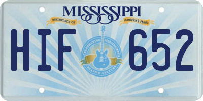 MS license plate HIF652