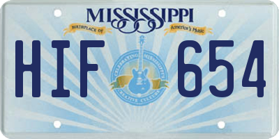 MS license plate HIF654