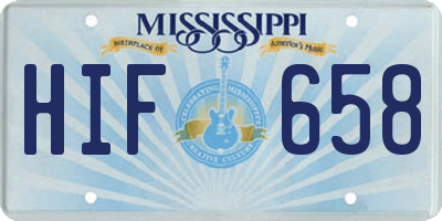 MS license plate HIF658