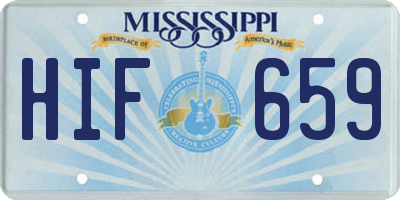 MS license plate HIF659