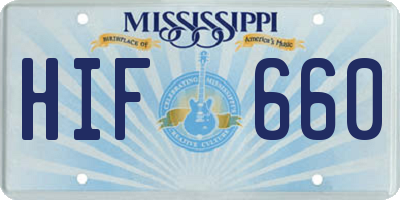 MS license plate HIF660