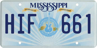 MS license plate HIF661