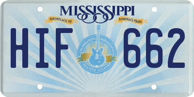 MS license plate HIF662