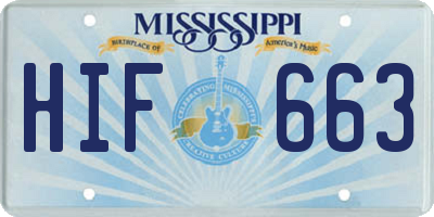 MS license plate HIF663