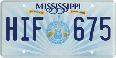 MS license plate HIF675