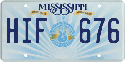 MS license plate HIF676