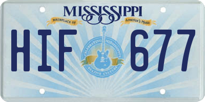MS license plate HIF677