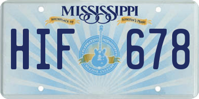MS license plate HIF678
