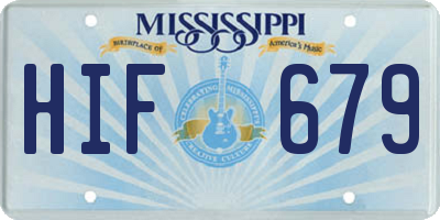 MS license plate HIF679