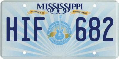 MS license plate HIF682