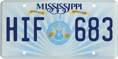 MS license plate HIF683