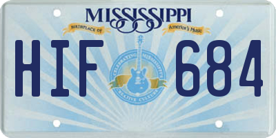 MS license plate HIF684