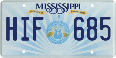 MS license plate HIF685