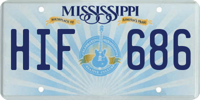 MS license plate HIF686