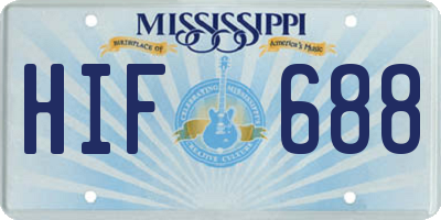 MS license plate HIF688