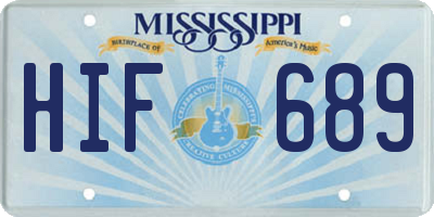 MS license plate HIF689