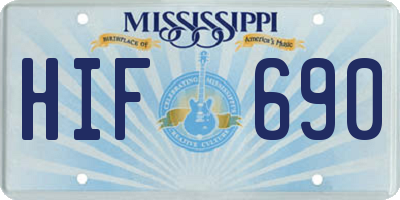 MS license plate HIF690