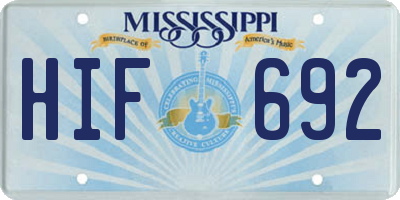 MS license plate HIF692