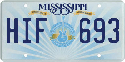 MS license plate HIF693