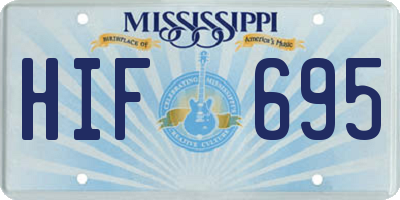 MS license plate HIF695