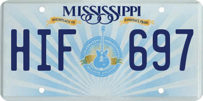 MS license plate HIF697