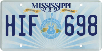 MS license plate HIF698