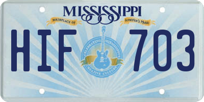 MS license plate HIF703