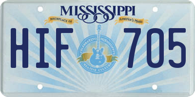 MS license plate HIF705