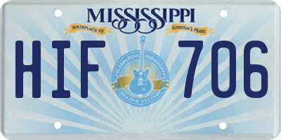 MS license plate HIF706