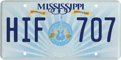 MS license plate HIF707