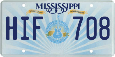 MS license plate HIF708