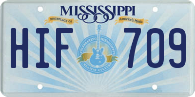 MS license plate HIF709