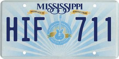 MS license plate HIF711
