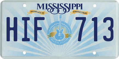 MS license plate HIF713