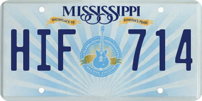 MS license plate HIF714