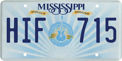 MS license plate HIF715