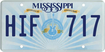 MS license plate HIF717