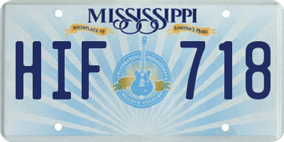 MS license plate HIF718