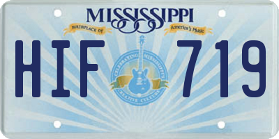 MS license plate HIF719