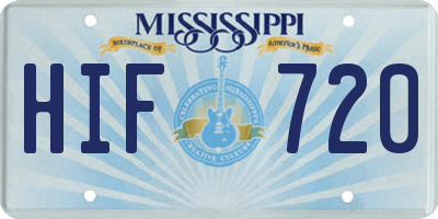 MS license plate HIF720