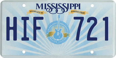 MS license plate HIF721